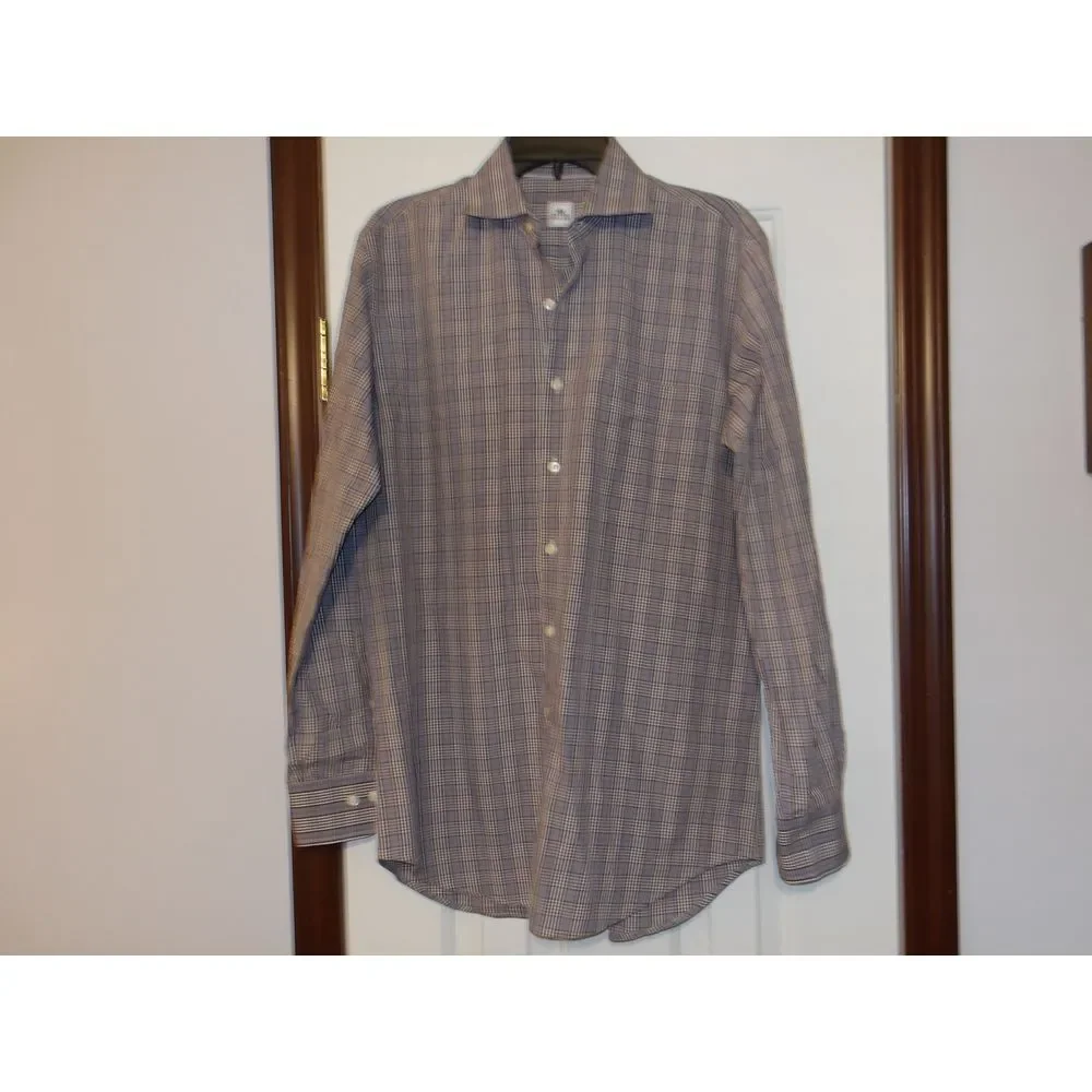 Peter Millan‎ Classic Plaid Button-Down Dress Shirt Long Sleeve Business Casual